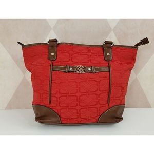 Red & Brown Tote Bag